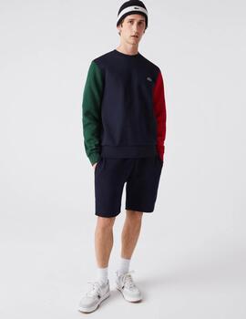 SUDADERA DE HOMBRE LACOSTE EN FELPA CEPILLADA MULTICOLOR