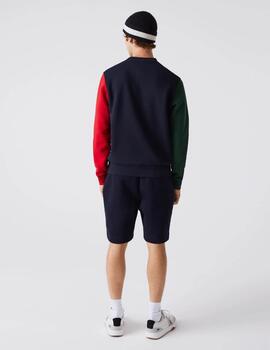 SUDADERA DE HOMBRE LACOSTE EN FELPA CEPILLADA MULTICOLOR