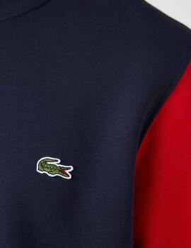 SUDADERA DE HOMBRE LACOSTE EN FELPA CEPILLADA MULTICOLOR