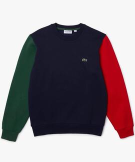 SUDADERA DE HOMBRE LACOSTE EN FELPA CEPILLADA MULTICOLOR