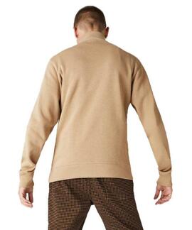 JERSEY LACOSTE CON CUELLO CREMALLERA CAMEL