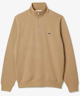 JERSEY LACOSTE CON CUELLO CREMALLERA CAMEL