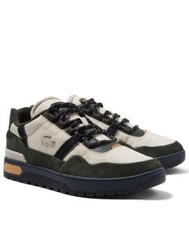 ZAPATILLAS T-CLIP WINTER PIEL Y TEXTIL BEIGE Y VERDE