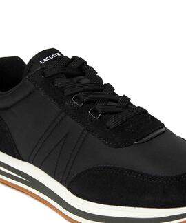 ZAPATILLAS LACOSTE L-SPIN PIEL Y NAILON NEGRO