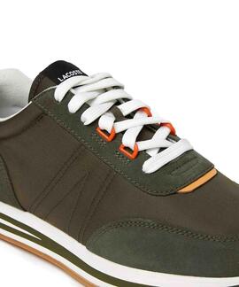 ZAPATILLAS LACOSTE L-SPIN PIEL Y NAILON VERDE CAQUI