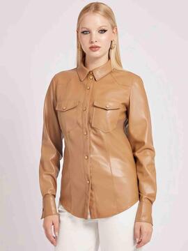 CAMISA DAISY SLIM FIT DE ECOPIEL CAMEL