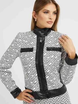 CHAQUETA GRETA JACKET JACQUARD BLANCO Y NEGRO