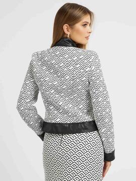 CHAQUETA GRETA JACKET JACQUARD BLANCO Y NEGRO