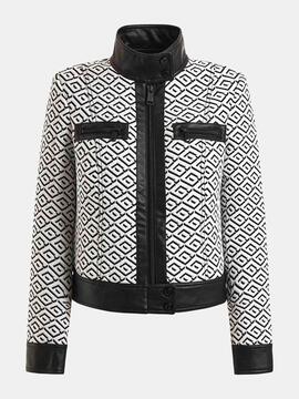 CHAQUETA GRETA JACKET JACQUARD BLANCO Y NEGRO