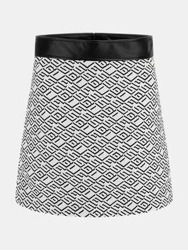 FALDA GRISEL SKIRT JACQUARD BLANCO Y NEGRO