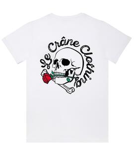 CAMISETA UNISEX SKULL AND ROSES BLANCA