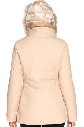 CHAQUETA ACOLCHADA BEIGE CON CAPUCHA