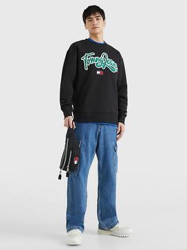 SUDADERA COLLEGE POP RELAXED FIT NEGRA