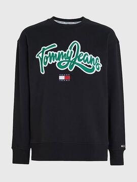 SUDADERA COLLEGE POP RELAXED FIT NEGRA