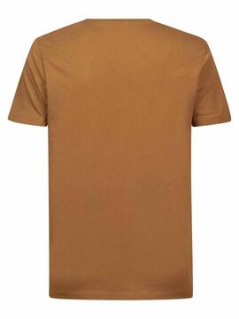 CAMISETA MANGA CORTA ESTAMPADA OCRE