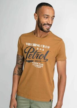 CAMISETA MANGA CORTA ESTAMPADA OCRE