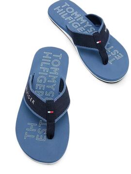 CHANCLAS CON CINCHA GRUESA SPORTY BEACH AZUL