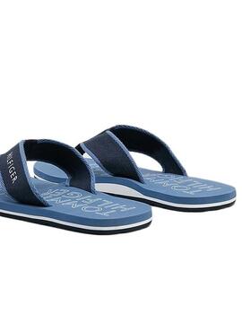 CHANCLAS CON CINCHA GRUESA SPORTY BEACH AZUL