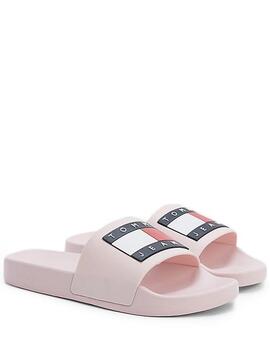 CHANCLAS TOMMY JEANS FLAG POOL SLIDE ROSAS