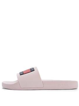 CHANCLAS TOMMY JEANS FLAG POOL SLIDE ROSAS