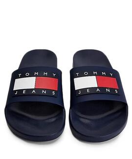 CHANCLAS TOMMY JEANS FLAG POOL SLIDE AZUL MARINO