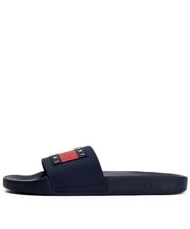 CHANCLAS TOMMY JEANS FLAG POOL SLIDE AZUL MARINO