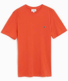 CAMISETA BÁSICA LACOSTE ROJO CORAL