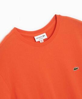 CAMISETA BÁSICA LACOSTE ROJO CORAL