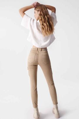 PANTALÓN CARGO PUSH IN GLAMOUR BEIGE