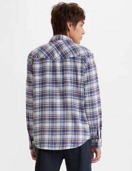 CAMISA WESTERN RELAXED FIT HUMPHREY PLAID BRIGHT WHITE
