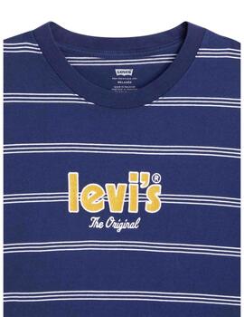 CAMISETA LEVI’S® RELAXED FIT AZUL MARINO CON RAYAS