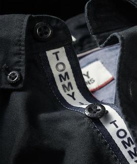 TJM TAPE DETAIL SHIRT REGULAR FIT TOMMY BLACK