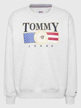  SUDADERA RELAXED FIT TOMMY JEANS LUXE 1 GRIS