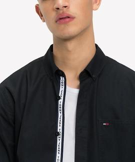 TJM TAPE DETAIL SHIRT REGULAR FIT TOMMY BLACK