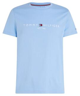 CAMISETA LOGO TOMMY SLIM FIT CELESTE