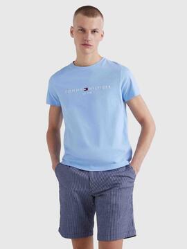 CAMISETA LOGO TOMMY SLIM FIT CELESTE