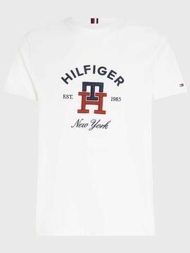 CAMISETA CURVED MONOGRAM BLANCA