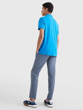 POLO CHEST COLOURBLOCK SLIM FIT AZUL