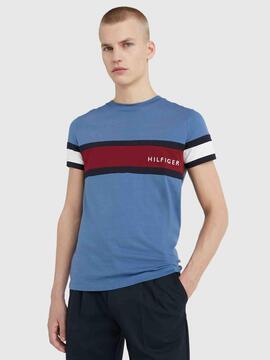 CAMISETA COLORBLOCK SLIM FIT AZUL