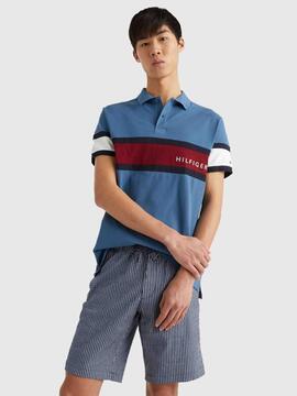 POLO COLORBLOCK REGULAR FIT AZUL