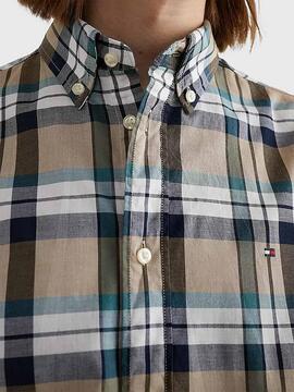 NATURAL SOFT TARTAN REGULAR FIT SHIRT KAKHI