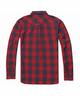 TJM REG CHK SHIRT L/S 12 RED