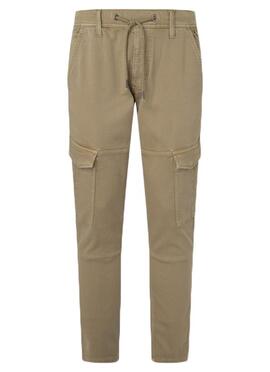 PANTALÓN JOGGER BOLSO CARGO JARED CAMEL GYMDIGO DENIM