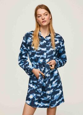 VESTIDO CORTO BURNET REGULAR FIT CAMUFLAJE AZUL