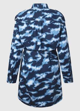 VESTIDO CORTO BURNET REGULAR FIT CAMUFLAJE AZUL