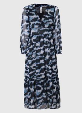 VESTIDO MIDI BLITA REGULAR FIT CAMUFLAJE AZUL