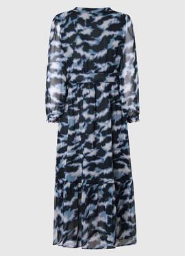 VESTIDO MIDI BLITA REGULAR FIT CAMUFLAJE AZUL