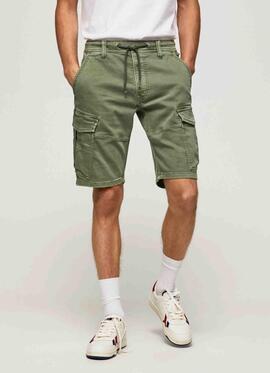 BERMUDA JOGGER BOLSO CARGO JARED VERDE CAQUI GYMDIGO