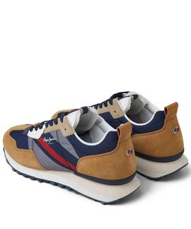 ZAPATILLAS FOSTER MAN PRINT AZUL MARINO Y CAMEL