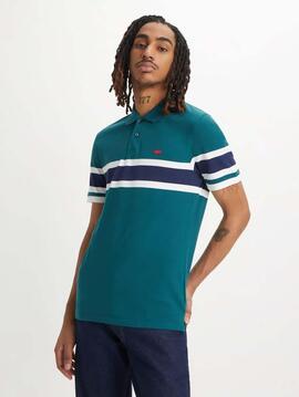 POLO HOUSEMARK SLIM FIT VERDE COLOR BLOCK